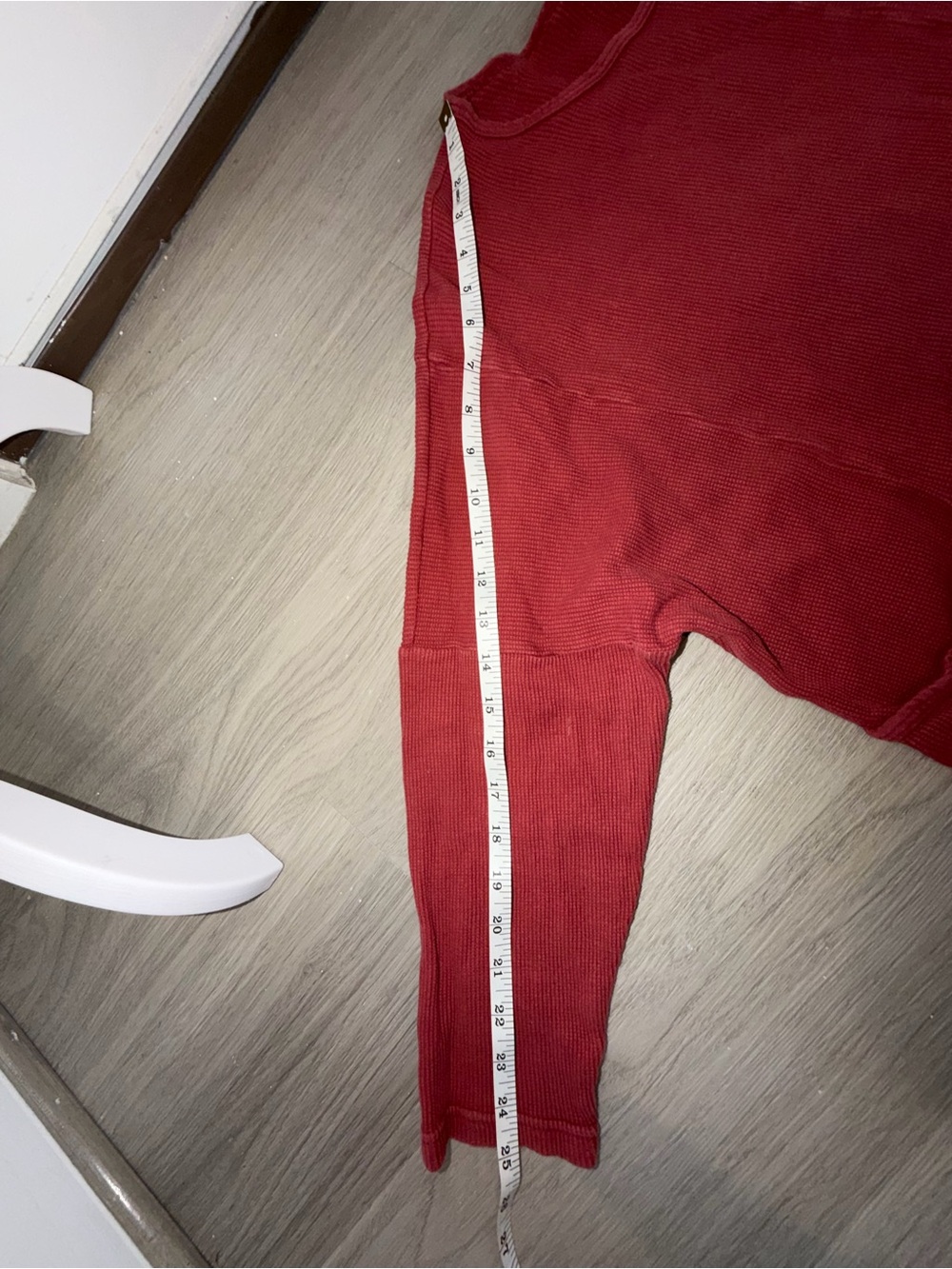 Blue Fish Washed Brick Red Cropped Thermal Sweatshirt - Picture 13 of 16